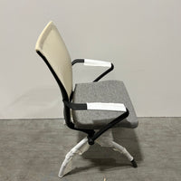 Haworth X99 Nesting Chair Grey Fabric Seat Tan Mesh Back