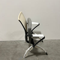 Haworth X99 Nesting Chair Grey Fabric Seat Tan Mesh Back