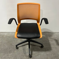 SITONIT Lumin Conference Chair Fixed Arms Leather Seat