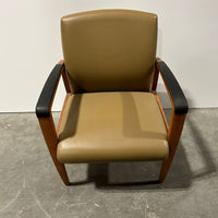 Krug Jordan Side Chair Woodframe Brown Leather