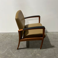 Krug Jordan Side Chair Woodframe Brown Leather