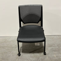 Haworth Very Side Chair Leather Seat Black Armless
