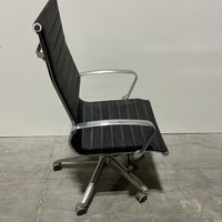Office Star Conference Chair Black Leather Fixed Arms