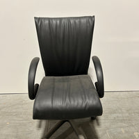 United Chair Fortune Fixed Arms Black Leather