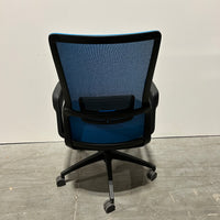 Novo Highback Fixed Arms Black Seat Blue Back