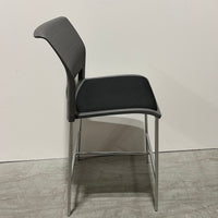 Freeway Stool Black Fabric Seat Grey Back