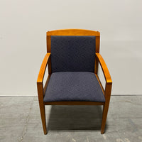 Haworth Wooden Chair Blue Seat & Back