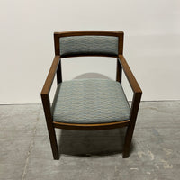 Krug Wooden Chair Teal Seat Half Back