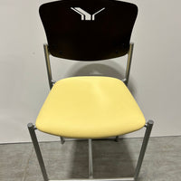 Spec Side Stool Yellow Seat Wood Back