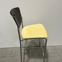 Spec Side Stool Yellow Seat Wood Back