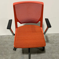 Haworth Very Conference Chair Orange Fixed Arms