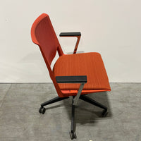 Haworth Very Conference Chair Orange Fixed Arms