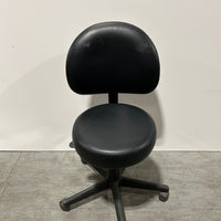 Nightengale Filing Stool Black Leather Seat and Back