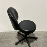 Nightengale Filing Stool Black Leather Seat and Back