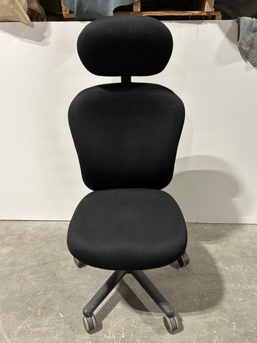 Nightengale Big and Tall Chair Armless Black W/Headrest