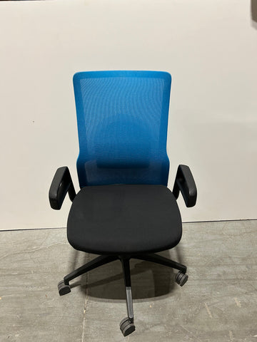 Novo Highback Fixed Arms Black  Seat Blue Back