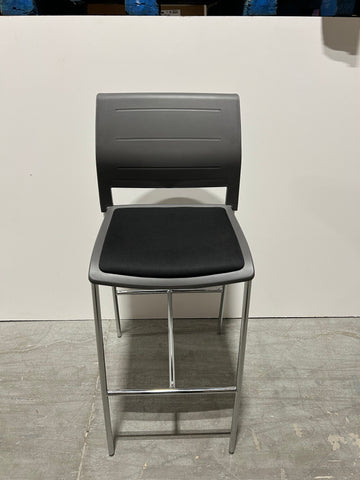 Freeway Stool Black Fabric Seat Grey Back