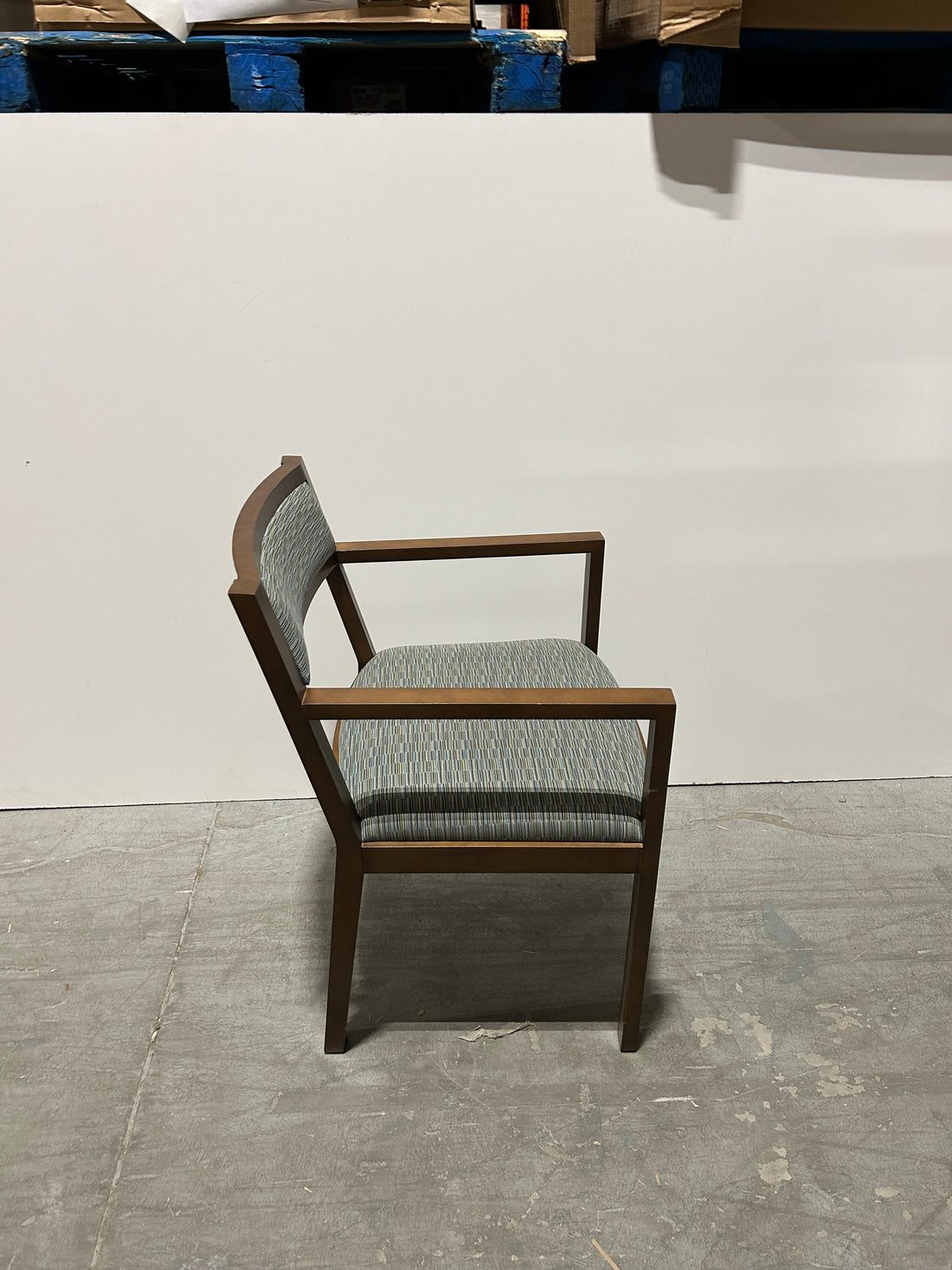 Krug Wooden Chair Teal Seat Half Back