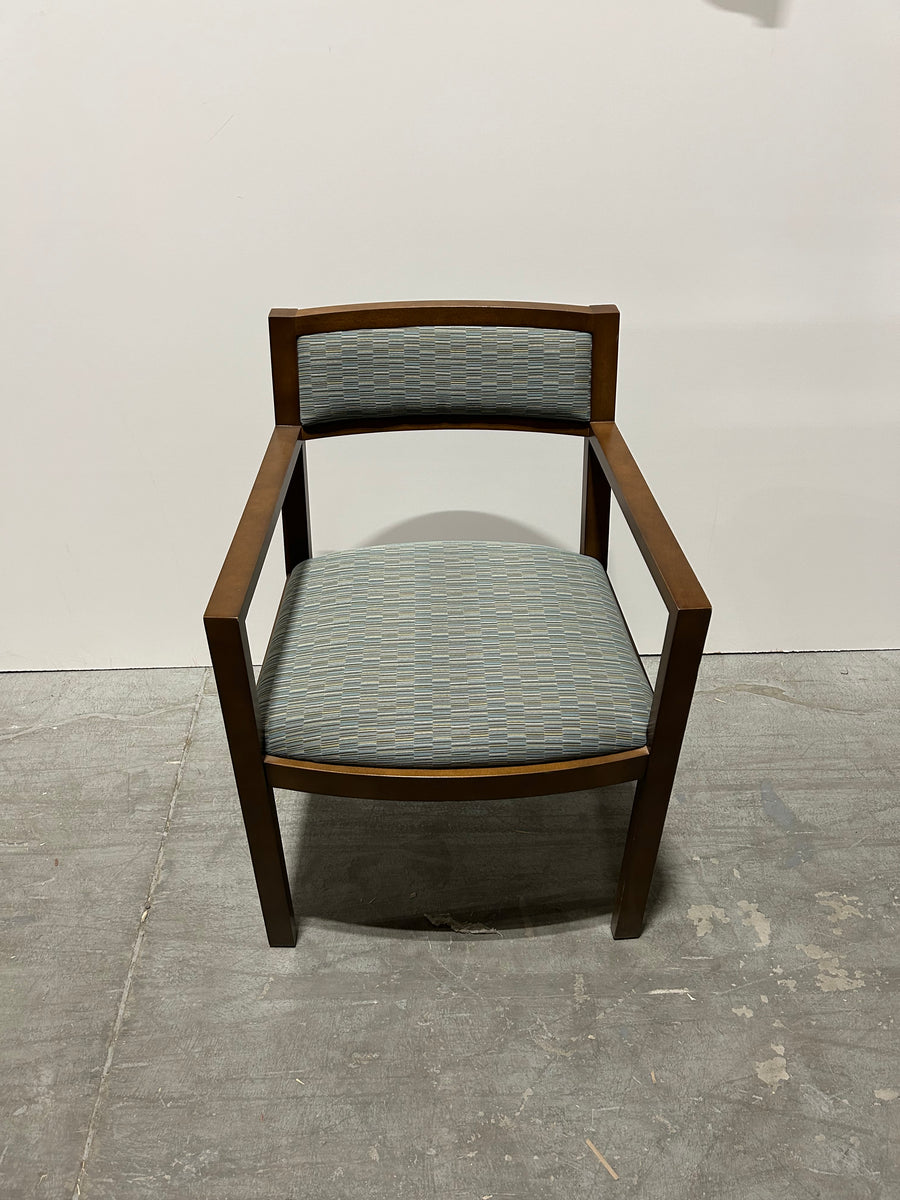 Krug Wooden Chair Teal Seat Half Back