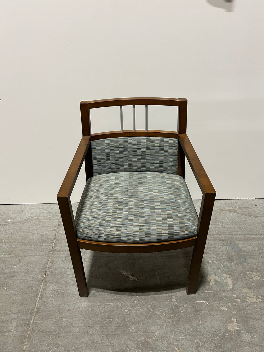 Krug Wooden Chair Teal Seat Full Back