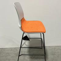 SITONIT Mika Barstool Orange Fabric Seat Plastic Back