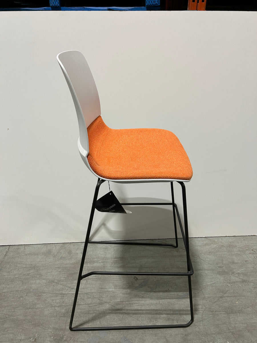 SITONIT Mika Barstool Orange Fabric Seat Plastic Back