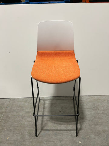 SITONIT Mika Barstool Orange Fabric Seat Plastic Back