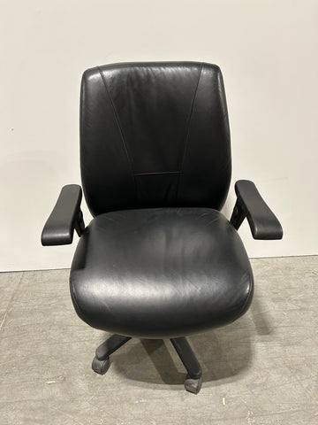 Nightengale Prisider Black Leather Chair Height Adjustable Arms