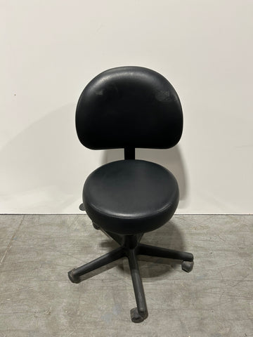 Nightengale Filing Stool Black Leather Seat and Back